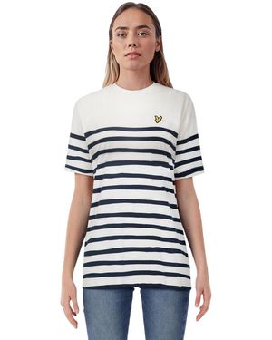 Lyle & Scott Bretons Katoenen T-Shirt Voor - Wit