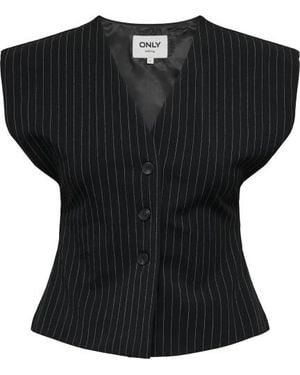 ONLY Onldune S/L Fit Pinstripe Waistcoat 15381457 Night Sky - Zwart