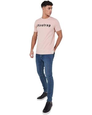 Firetrap Super Skinny Herenjeans Met Logo (Tussentijdse Wasbeurt) - Roze