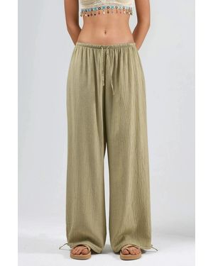 Busem Elastische Broek Met Touwdetail - Groen