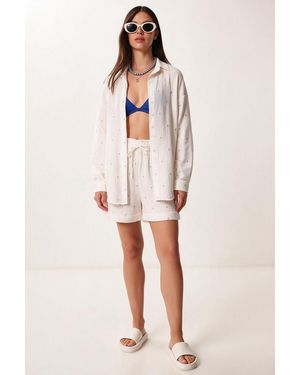 Happiness İstanbul Cotton Two-Piece Coord Set - Natural