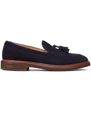 Brunello Cucinelli Suede Leather Loafers - Blue