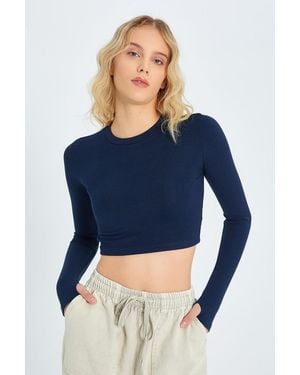 MixRay Basic Crop Top - Blue