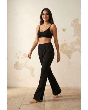My Fashion High-Waist Wide-Leg Knit Joggers - Natural
