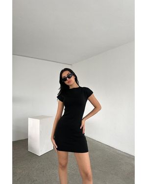 MixRay Basic Mini Knit Dress - Black