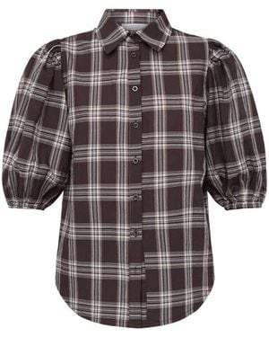 Sisters Point Blouse Korte Mouw 20274 Ella-Sh90 - Bruin