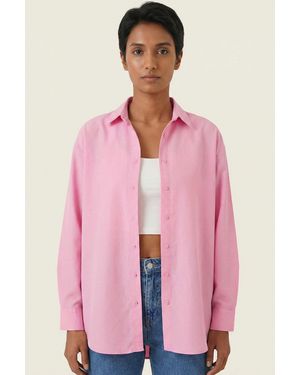 Bigdart Ontspannen Fit Poplin Shirt Met Knopen Sluiting - Roze