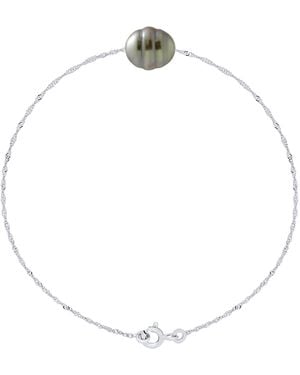 Ateliers Saint Germain Bracelet Real Cultured Tahiti Pearl Circled 9-10 Mm - Metallic