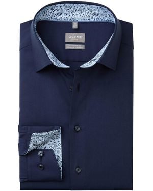 Olymp Luxor 24/Seven Overhemd Climate Control Vezel - Blauw
