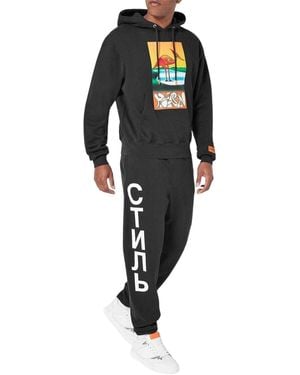 Heron Preston Herenhoodie Met Abstract Motief - Zwart
