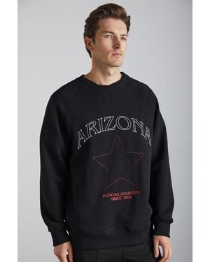 Grimelange Regular Fit Crew Neck Sweatshirt - Black