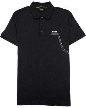BOSS Bedrukt Polo Shirt - Zwart