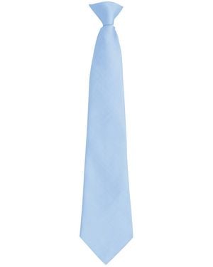 PREMIER Adult Colours Fashion Plain Clip-On Tie (Mid) - Blue