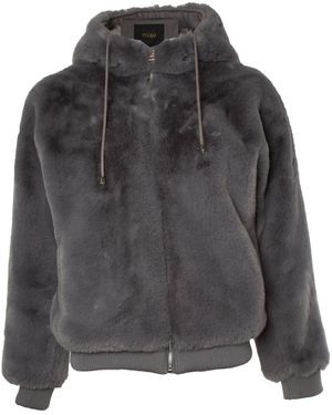 Maje Imitatiefuren Bomber - Grijs
