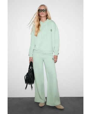 Grimelange Wide Leg Drawstring Joggers - Green