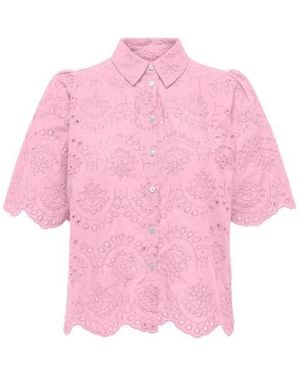 ONLY Blouse Korte Mouw 15351106 Valais S - Roze