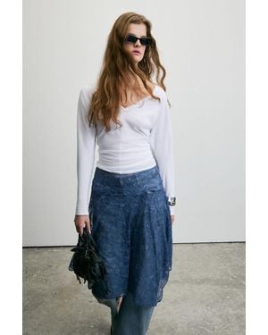 Grimelange 3-Pack Lace Midi A-Line Skirts - Blue