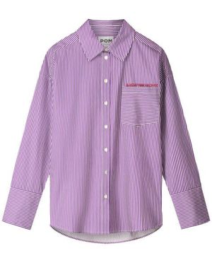 Pom Blouse Lange Mouw Sp9728 - Paars
