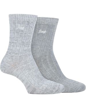 Jeep 2-Pack Vrouwen Hoge-Prestatie Polyester Bovenkousen - Grijs