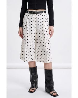 puka Capri-Short Met Hoge Taille En Stippen - Zwart