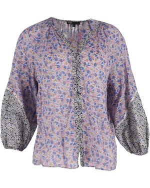 Maje Bleus Cisso Contrast Blouse - Paars