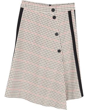 Maje Geruite Asymmetrische Midi-Rok - Naturel