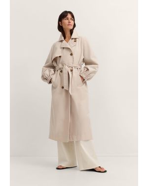 Bugatti Damen Trenchcoat Waterafstotend Met Strikceintuur - Naturel