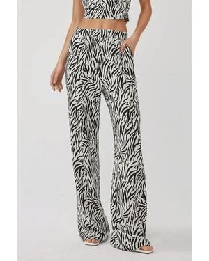 Hiccup Wide Leg Zebra Print Trousers - Multicolour