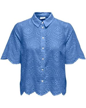 ONLY Blouse Korte Mouw 15351106 Valais S - Blauw