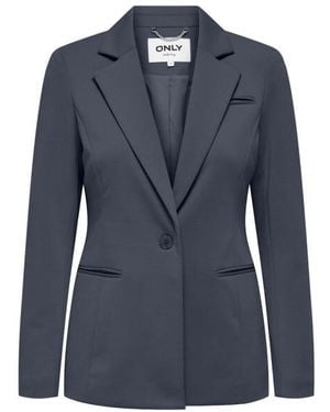 ONLY Onlpeach Ls Fit Blazer Tlr Noos Steel - Blauw