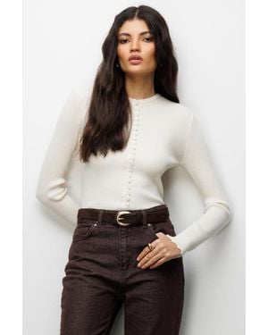 MixRay Ribbed Knit Buttoned Cardigan - Multicolour
