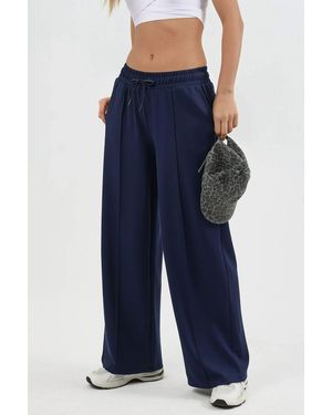 Busem Elastische Taille Rechte Broek - Blauw