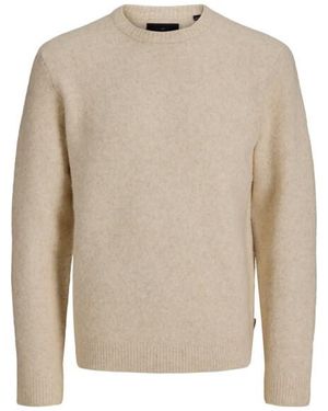 Jack & Jones Jprblasimon Souffle Knit Crew Neck 12286881 Ancient Scroll - Naturel