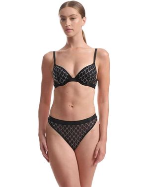 Wolford String Met Logo, Doorschijnend - Zwart