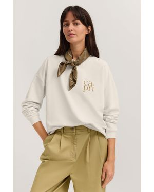 Bugatti Damen Sweatshirt Van Elastisch Katoen - Naturel