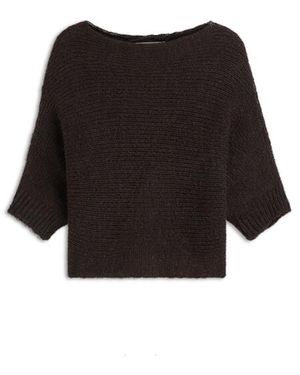 Summum Wrap Sweater Super Soft Knit Sweaters 7S8029-70093 - Zwart