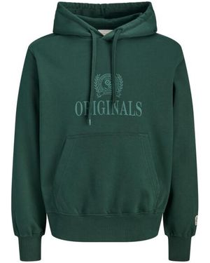 Jack & Jones Jorfrederiksberg Monogram Sweat Hood Sn Olijf - Groen