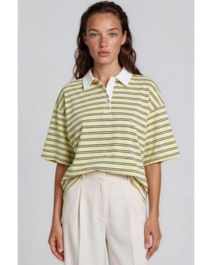 Busem Striped Cotton Polo T-Shirt - Green