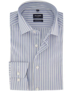 Olymp Business Overhemd Luxor Modern Fit Gestreept - Blauw