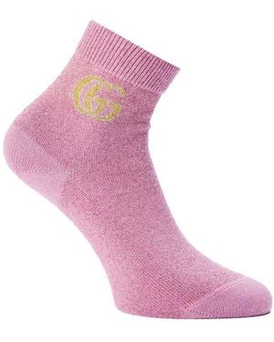 Gucci Gg Monogram Kasjmier Enkelsokken - Roze