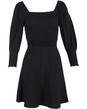 Sandro Ornela Mini-Jurk Met Smockwerk - Zwart