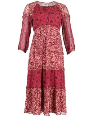 Ba&sh Gypsie Midi-Jurk Met Gemengde Print - Rood