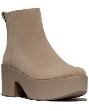 Fitflop Platfforms Suede Heeled Ankle Boots - Bruin
