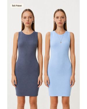 Happiness İstanbul Bodycon Mini Dress - Blue