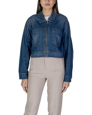 Replay Denim Jacket Cropped Style - Blue