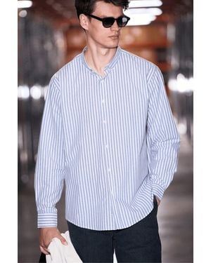 Grimelange Button Collar Poplin Shirt - White