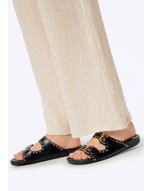 Wittchen Leren Slippers Met Decoratieve Bandjes, Natuurlijk Leer - Wit