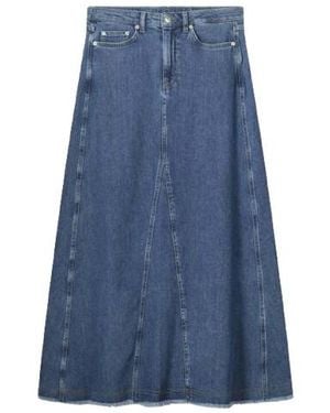 Summum 6S1330-5145 Flared Denim Skirt Dry Cotton - Blauw