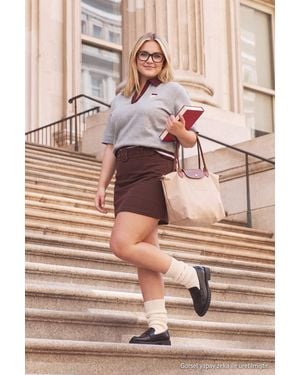 Trendyol Effen Kort Mini Skort Grote Maten Rokken - Roze