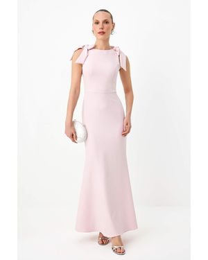 Trendyol Mi̇Lla Effen Maxi Mouwloos Zeemeermin Avond & Gala Jurk - Roze